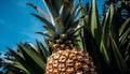 Ripe pineapple embodies tropical freshness in healthy gourmet cuisine outdoors generated by AI