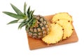 Ripe pineapple fruit with slices isolated Royalty Free Stock Photo