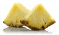 Ripe pineapple fruit slices isolated on white Royalty Free Stock Photo