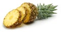 Ripe pineapple fruit slices isolated on white Royalty Free Stock Photo