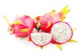 Ripe pink dragon fruit on white background Royalty Free Stock Photo