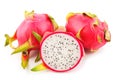 Ripe pink dragon fruit on white background Royalty Free Stock Photo