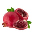 Ripe pomegranate fruit isolated on white background Royalty Free Stock Photo