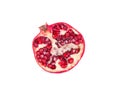 Ripe pomegranate on a white background.