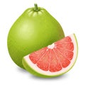 Ripe Pomelo Fruit with a Red Slice Royalty Free Stock Photo