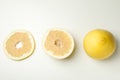 Ripe pomelo fruit on white background, top view Royalty Free Stock Photo