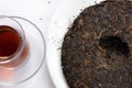 Ripe puer tea cake Royalty Free Stock Photo