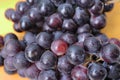 Ripe grapes on close up wood background Royalty Free Stock Photo