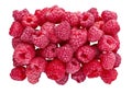 Ripe Raspberries. Sweet fresh berries isolated. Top view Royalty Free Stock Photo