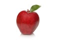 Ripe Red Apple with leaf Royalty Free Stock Photo