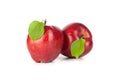 Ripe red apple with a leaf Royalty Free Stock Photo