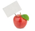 Ripe red apple with price tag Royalty Free Stock Photo