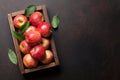 Red apples in wooden box Royalty Free Stock Photo