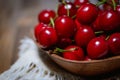 Ripe red cherries