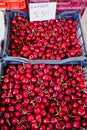 Ripe Red Cherries at Greek Street Market