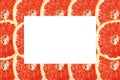 Ripe red grapefruit slice frame pattern background Royalty Free Stock Photo