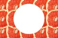 Ripe red grapefruit slice frame pattern background Royalty Free Stock Photo