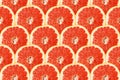 Ripe red grapefruit slice pattern, texture background Royalty Free Stock Photo