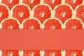 Ripe red grapefruit slice pattern, texture background Royalty Free Stock Photo