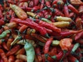 Ripe red hot chili papper at the market Royalty Free Stock Photo