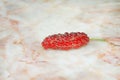 Ripe red mulberry fruits on marble table Royalty Free Stock Photo