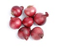 Ripe red onions on white Royalty Free Stock Photo