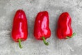 Ripe red peppers on grey background Royalty Free Stock Photo
