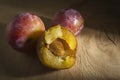 Ripe red plums Royalty Free Stock Photo