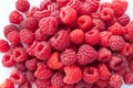 Ripe red raspberries on a white background. Sweet raspberry background. Berries close-up. Healthy food Royalty Free Stock Photo