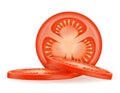 Ripe red sliced tomato stock vector illustration