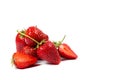 Ripe red strawberries on a white background Royalty Free Stock Photo