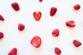 Ripe red strawberry on a white background