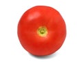 Ripe red tomato close-up. Isolated on a white background top view with shadow Royalty Free Stock Photo