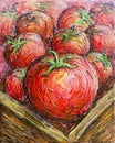 Ripe Red Tomato Illustration Painting Royalty Free Stock Photo