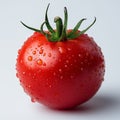 Ripe Red Tomato on Plain White Royalty Free Stock Photo