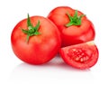 Ripe red tomatoes isolated on white background Royalty Free Stock Photo