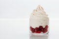 Ripe redcurrants topped with vanilla frozen yogurt