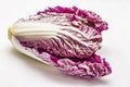 Ripe single purple Napa chinese cabbage. Fresh whole head of cabbage. Isolated on white background