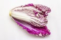 Ripe single purple Napa chinese cabbage. Fresh whole head of cabbage. Isolated on white background