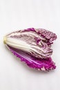 Ripe single purple Napa chinese cabbage. Fresh whole head of cabbage. Isolated on white background