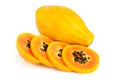 Ripe slice papaya isolated on a white background Royalty Free Stock Photo