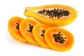 Ripe slice papaya isolated on a white background Royalty Free Stock Photo