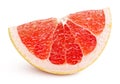 Wedge of pink grapefruit citrus fruit isolated on white Royalty Free Stock Photo