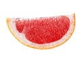 Ripe slice of pink grapefruit isolated on white background Royalty Free Stock Photo