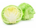 Ripe Sliced Cabbage Isolated on White