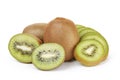 Ripe sliced kiwi fruit isolated on white Royalty Free Stock Photo