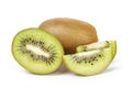 Ripe sliced kiwi fruit sliced isolated on white Royalty Free Stock Photo