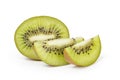 Ripe sliced kiwi fruit sliced isolated on white Royalty Free Stock Photo