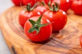 Ripe small round sweet red cherry tomatoes close up Royalty Free Stock Photo