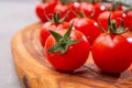 Ripe small round sweet red cherry tomatoes close up Royalty Free Stock Photo